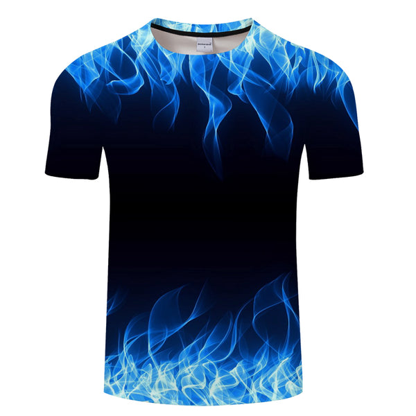 Blue Flaming 3D T-Shirt