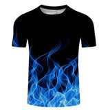 Blue Flaming 3D T-Shirt