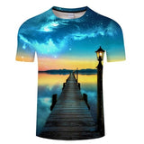 Blue Flaming 3D T-Shirt
