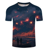 Blue Flaming 3D T-Shirt