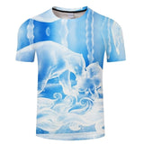 Blue Flaming 3D T-Shirt