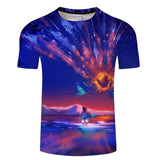 Blue Flaming 3D T-Shirt